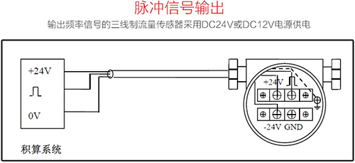 渦街流量計(jì)脈沖信號輸出接線圖