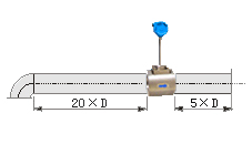 大口徑渦街流量計直管段安裝要求示意圖三