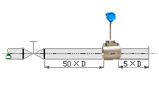 大口徑渦街流量計直管段安裝要求示意圖六