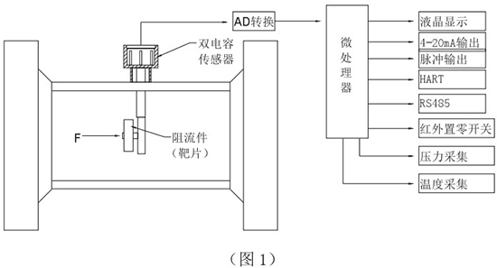 靶式氣體流量計工作原理圖